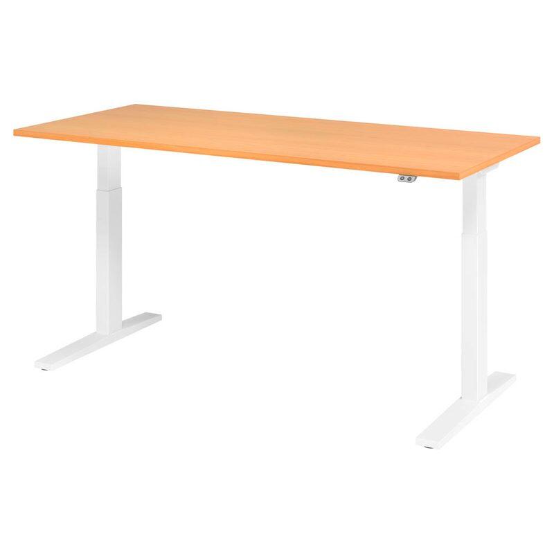 HAMMERBACHER VXMKA19/6/W höhenverstellbarer Schreibtisch 70,0 - 120,0 cm Buche / weiß