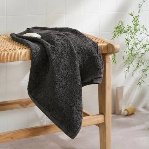 NOUS Living handdoek antraciet 100 x 50 cm