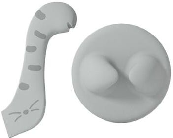 Inspired Deals Silicone Pet Food Can Lid & Spoon Set Universal Pet Can Opener For Dogs & Cats grey