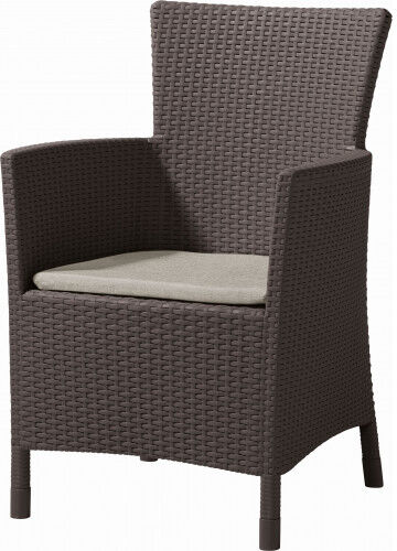 ALLIBERT IOWA Chaise de jardin, 62 x 60 x 89 cm, marron/beige 17197853