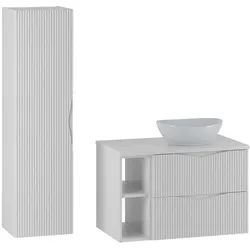 BADMÖBEL 80.6cm Tao 2er-Set Weiß