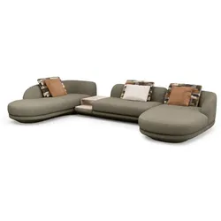 Segmüller Werkstätten Ecksofa Miu01 Stoff Grau Taupe