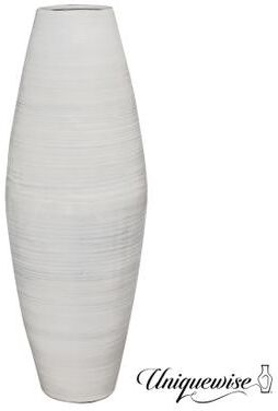 Uniquewise Tall Cylinder Bamboo Floor Vase Decorative Accent for Hotel Lobbies and Spa, Perfect Decor for Living Room or Hallway