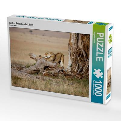 CALVENDO Puzzle Afrika: Erwachende Löwin | 1000 Teile Lege-Größe 64x48cm Foto-Puzzle für glückliche Stunden