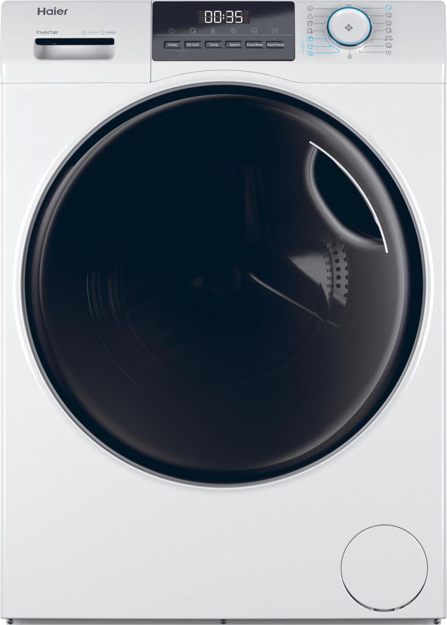Haier HWD100-BP16929A, Frontlader, Freistehend, Weiß, Links, Schwarz, Schwarz