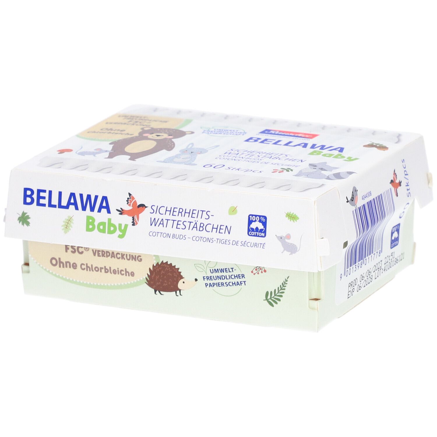 Bellawa Sicherheitswattestäbchen Box 60 Stk St Watte