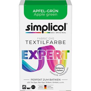 simplicol Textilfarbe expert, Apfel-Grün, für Waschmaschine, Pulver, Batikfarbe, 150g