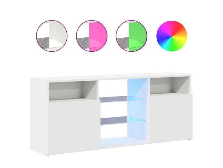 Remise Meuble de télévision - Blanc - Meuble TV avec lumières LED - blanc - 120x30x50cm_sgk99t