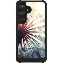 Nivocase Hülle für Samsung Galaxy S25 Stossfeste Handyhülle NIVOmax Case Schwarz Blumen Fotografie (Samsung Galaxy S25), Smartphone Hülle, Schwarz