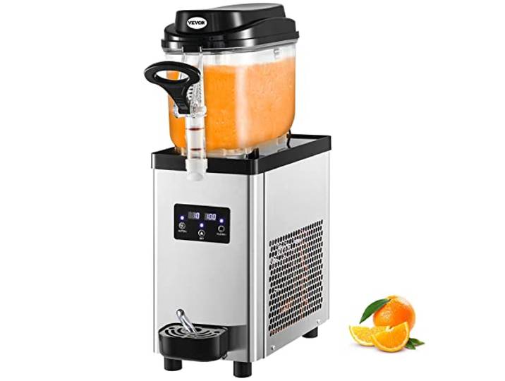 VEVOR Kommerzielle Slushy-Maschine, 6L Tassen Einzelschüssel Slush Ice Maschine, 300W 220V, Edelstahl Margarita Smoothie Frozen Drink Maker, Slushie Maschine für Supermärkte, Cafés, Restaurants, Bars