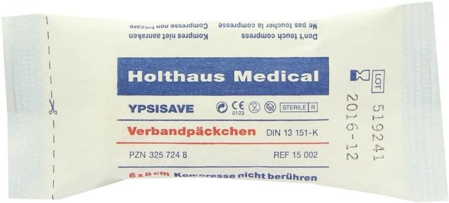 Verbandpäckchen Ypsisave 6x8cm klein 1stk
