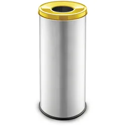 Mülleimer für Mülltrennung, 45 l, silberfarben, Kunststoffe