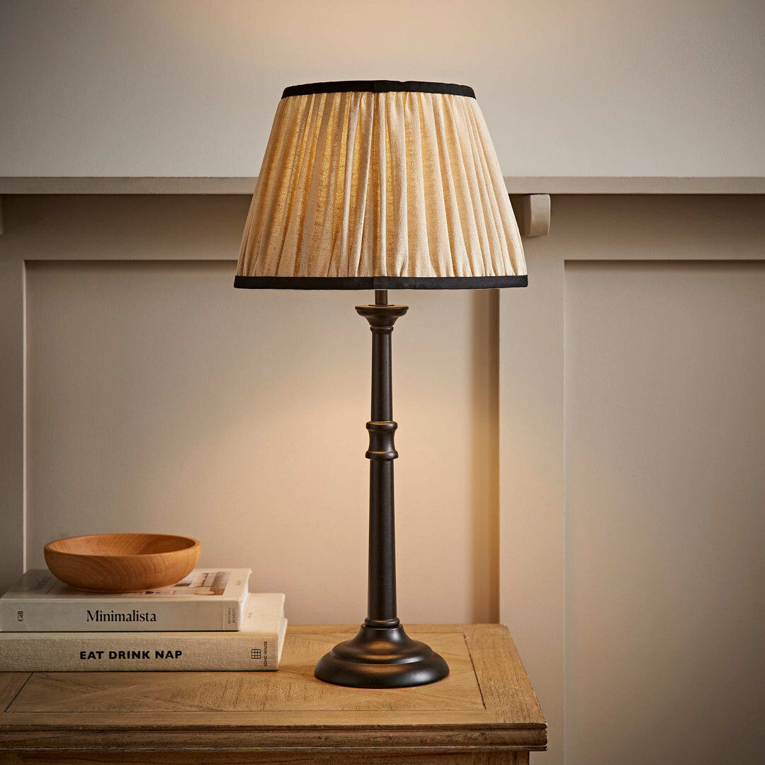 17 Stories Tayfur Resin Table Lamp Black/Cream/Black 56cm H X 18cm W X 18cm D