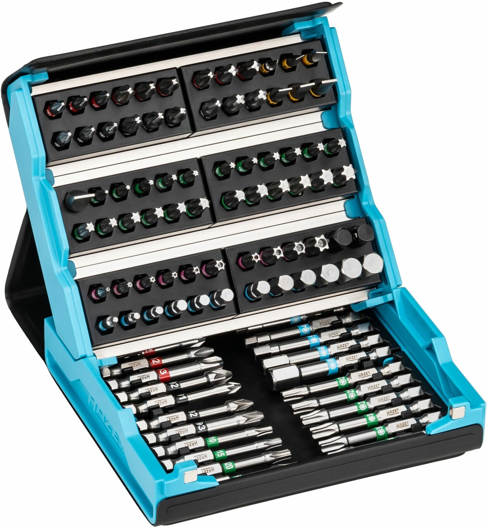 HAZET SmartCase Bit Satz 2200SC-3 aus Kunststoff mit Bits für verschiedene Schraubprofile (30-tlg.))