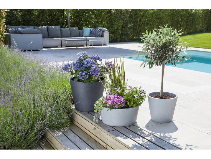 Vase à plantes 40/239 Ø 18cm Gris/Gris
