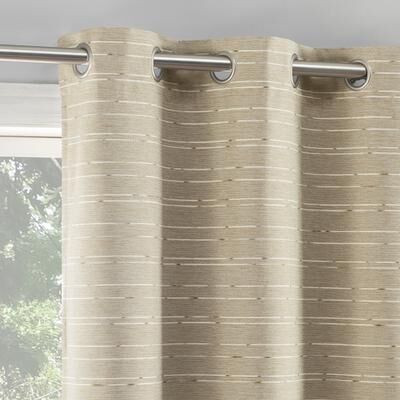 Sun Zero Dresden Slub Detail Magnetic Closure Total Blackout Grommet 2-Piece Curtain Panel Pair