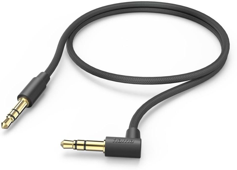 Hama Audio-Kabel "Aux Kabel, 3,5 mm Klinke, 90 Winkelstecker, 0,5 m, Schwarz", schwarz, 50cmcm, Kabel, Audio-Kabel
