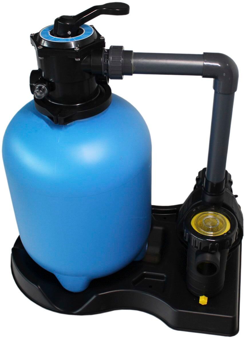 Sandfilteranlage KWAD "Top Mount 400", blau (blau, schwarz), B:50cm H:92cm L:74cm, Kunststoff, Materialmix, Filteranlagen, Pumpenleistung ca. 6,6 m³/h