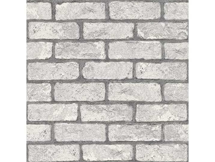Rasch Tapete 278200 - Papiertapete mit Steinoptik, Ziegelsteine in Grau mit 3D Optik - 10,05m x 0,53m (LxB)