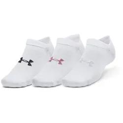 3er Pack UNDER ARMOUR Essential Füßlinge 100 - white/white/pink elixir S (31.5-36.5)