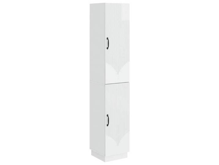 Ensemble de Meubles brillant - Bois d'ingénierie - Modulable - Rangement - Blanc - 2 pcs - V2