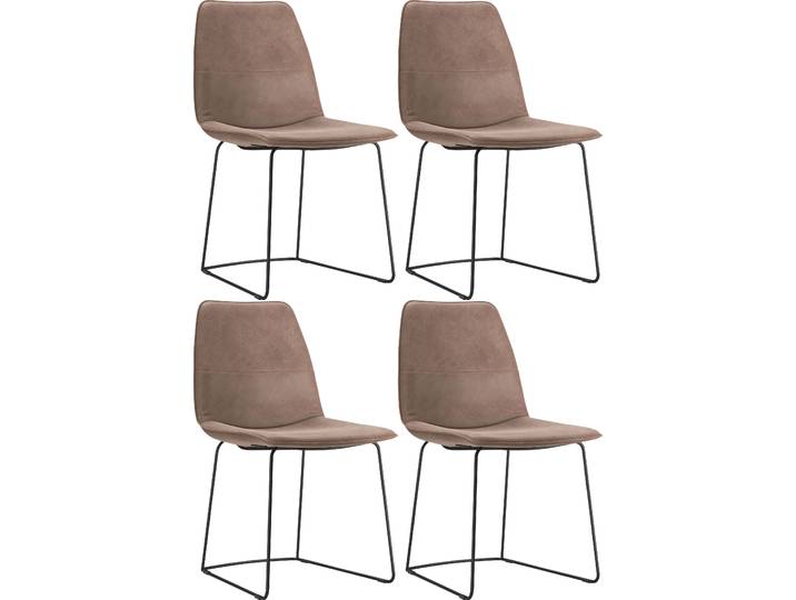 Schalenstuhl FREISTIL ROLF BENZ 117 , grau (braungrau 9225, schwarz), B:50cm H:86cm T:59cm, Holzwerkstoff, Stühle, Schalenstuhl, mit schmalem Metallgestell in Schwarz, ohne Armlehne