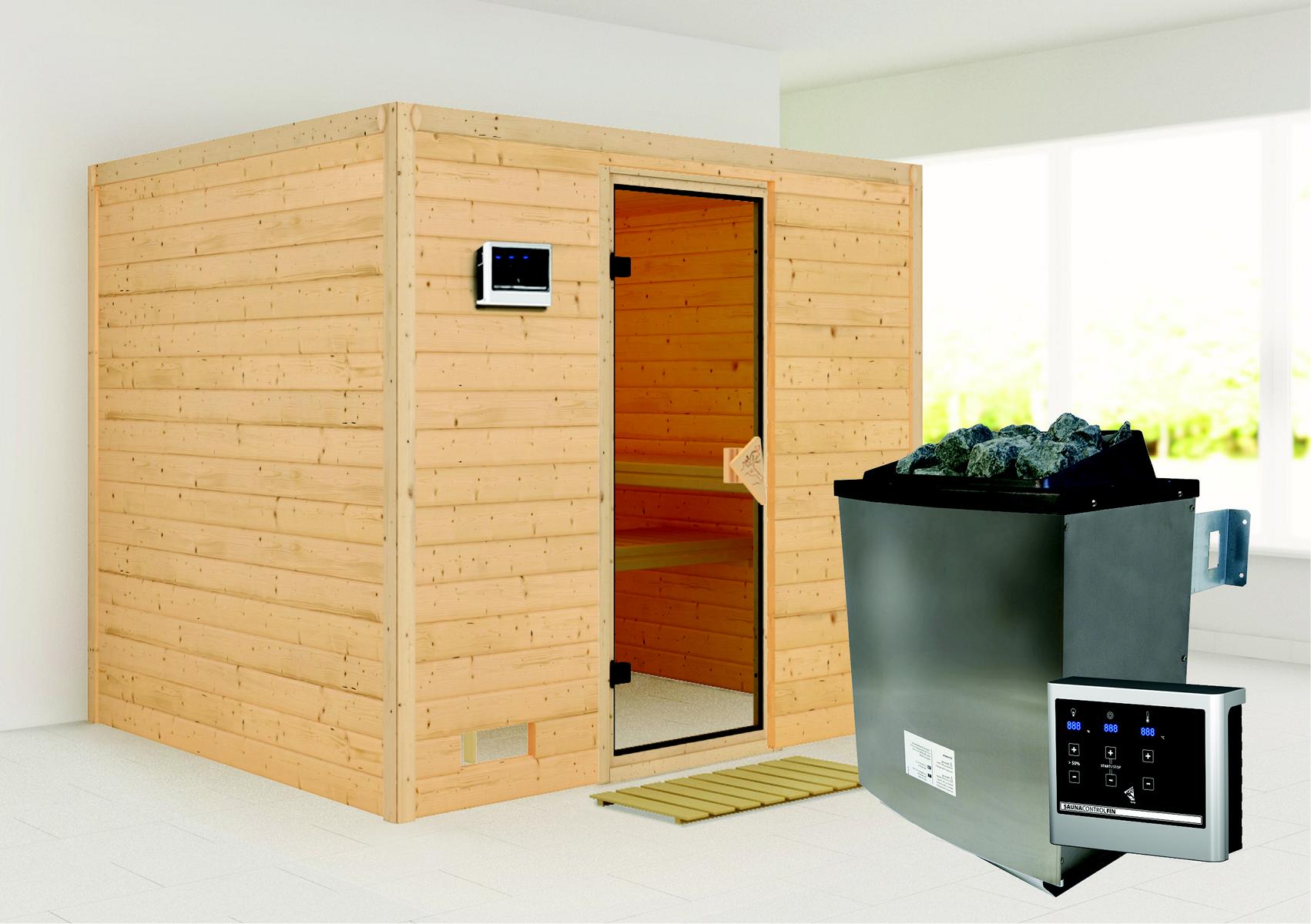 KARIBUHOLZT Sauna Sonara Front 9KW ext. Strg. bronz.GGT 08288606