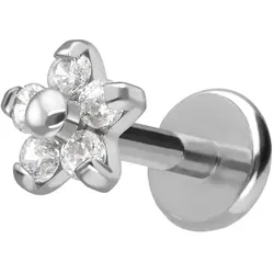Titan Labret mit Push Fit BLUME MIT 5 KRISTALLEN