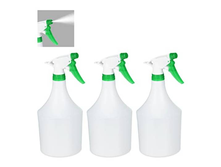 Relaxdays Vaporisateur 1 L\, Lot de 3\, Plantes\, Spray\, Fleurs\, Jardinage\, Brumisateur\, Graduation\, Arrosage\, blanc-vert