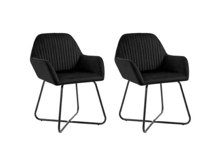 Todiikf Esszimmerstühle 2er Set Schwarz Samt Polsterstuhl mit Armlehne Moderne Küchenstühle mit weichem Polster, ergonomischer Rückenlehne und festem Metallgestell für Esszimmer und Wohnzimmer.