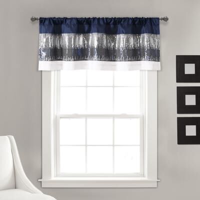 "Lush Decor Night Sky Sequins Embroidery Valance - 18"" x 52"""