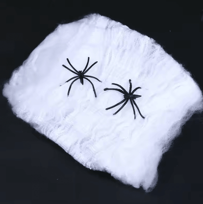Inspire Curations Stretchable Artificial Spider Web Halloween Spider Web Decoration For Haunted Houses & Party Scenes white