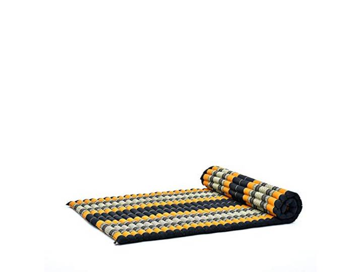 Leewadee Breite Thai Rollmatte 190 x 100 cm Kapok fest Atmungsaktive Faltmatratze für Schlafen, Yoga, Meditation & Massage. Auf Reisen, beim Camping, im Auto oder als Gästebett