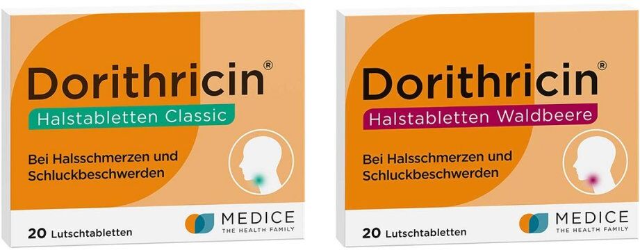 Dorithricin Halstabletten Classic (20stk) und Waldbeere (20stk)