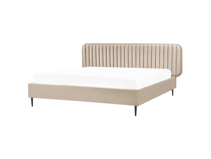 BETT mit Lattenrost 180/200 cm Taupe Brin
