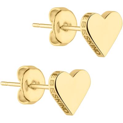 Paar Ohrstecker LIEBESKIND BERLIN "Schmuck Geschenk Edelstahl Ohrringe Herz", gold (gelbgoldfarben), Ohrringe, Damen, Edelstahl