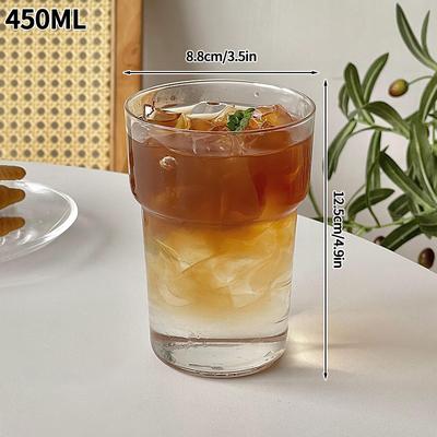 Multicon Wholesale Hub Creative Wave Shape Iced Coffee Tumbler Cup, Transparent Drinking Glass, Ripple Water Juice Milk Tea Mug a2