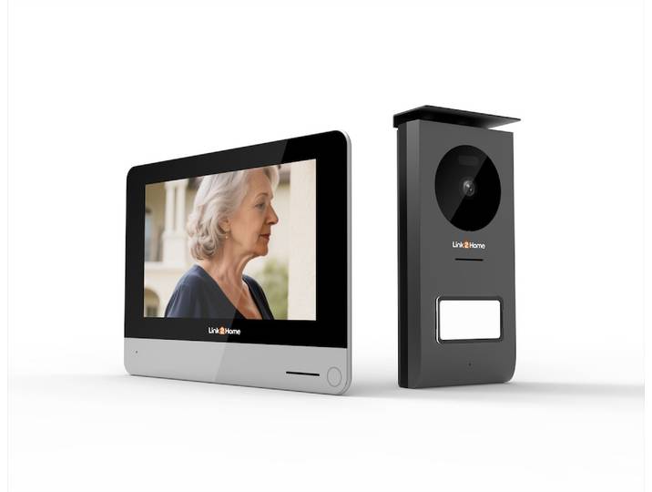 Interphone Vidéo 7\ Link2home Écran Tactile 1080p 120° Noir Et Argent