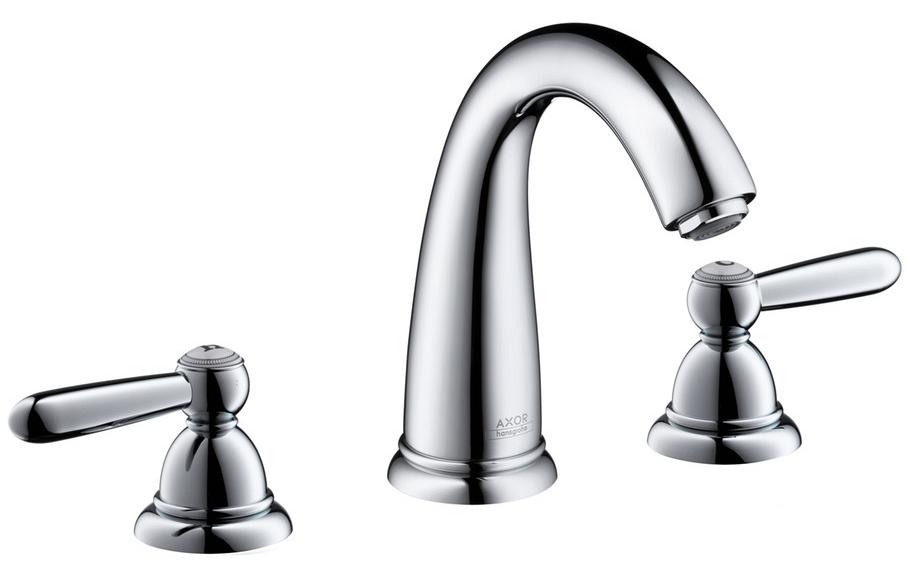Hansgrohe Axor Carlton 3-Loch Waschtischarmatur Chrom / Gold Hebelgriff hoher Auslauf