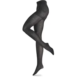 Tchibo - Strickstrumpfhose mit Struktur - Damen - Gr. M - anthrazit