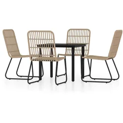 vidaXL 5-tlg. Garten-Essgruppe Eichen-Optik