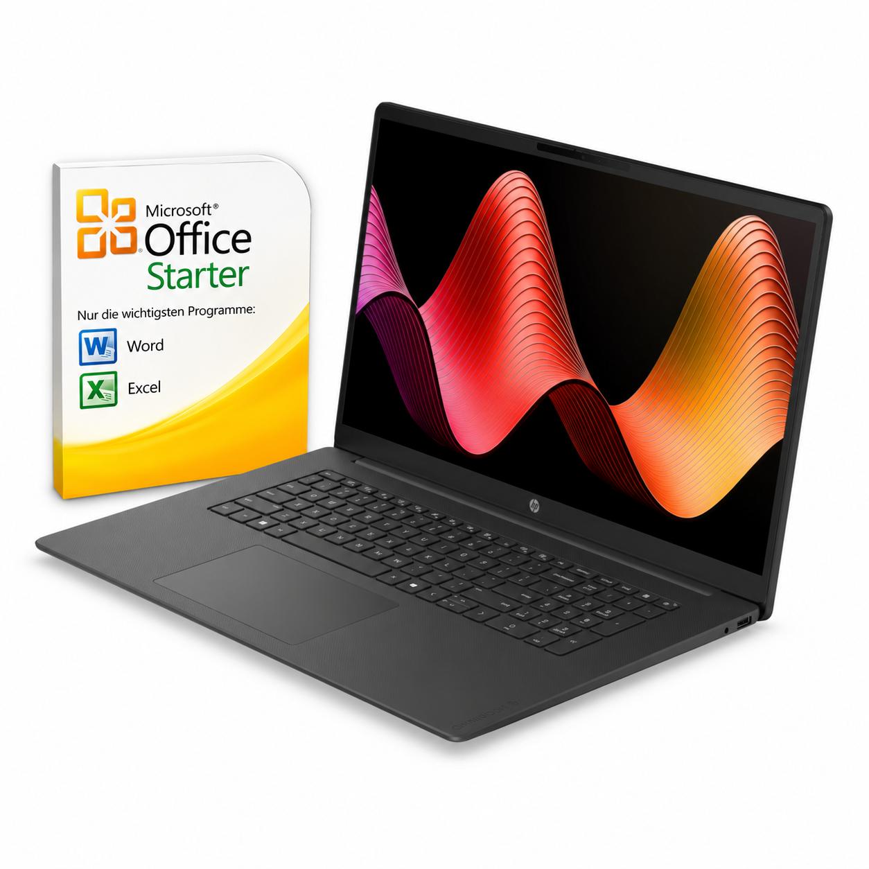 HP Laptop Omnibook 17", Ryzen 3, 8GB DDR5, 512GB SSD, IPS, Windows 11, Office Starter
