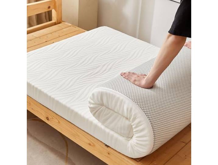 HGYNBCP Tragbare Campingmatratze aus Memory-Schaum – aufrollbarer Boden-Futon(White8cm,150 * 190cm)
