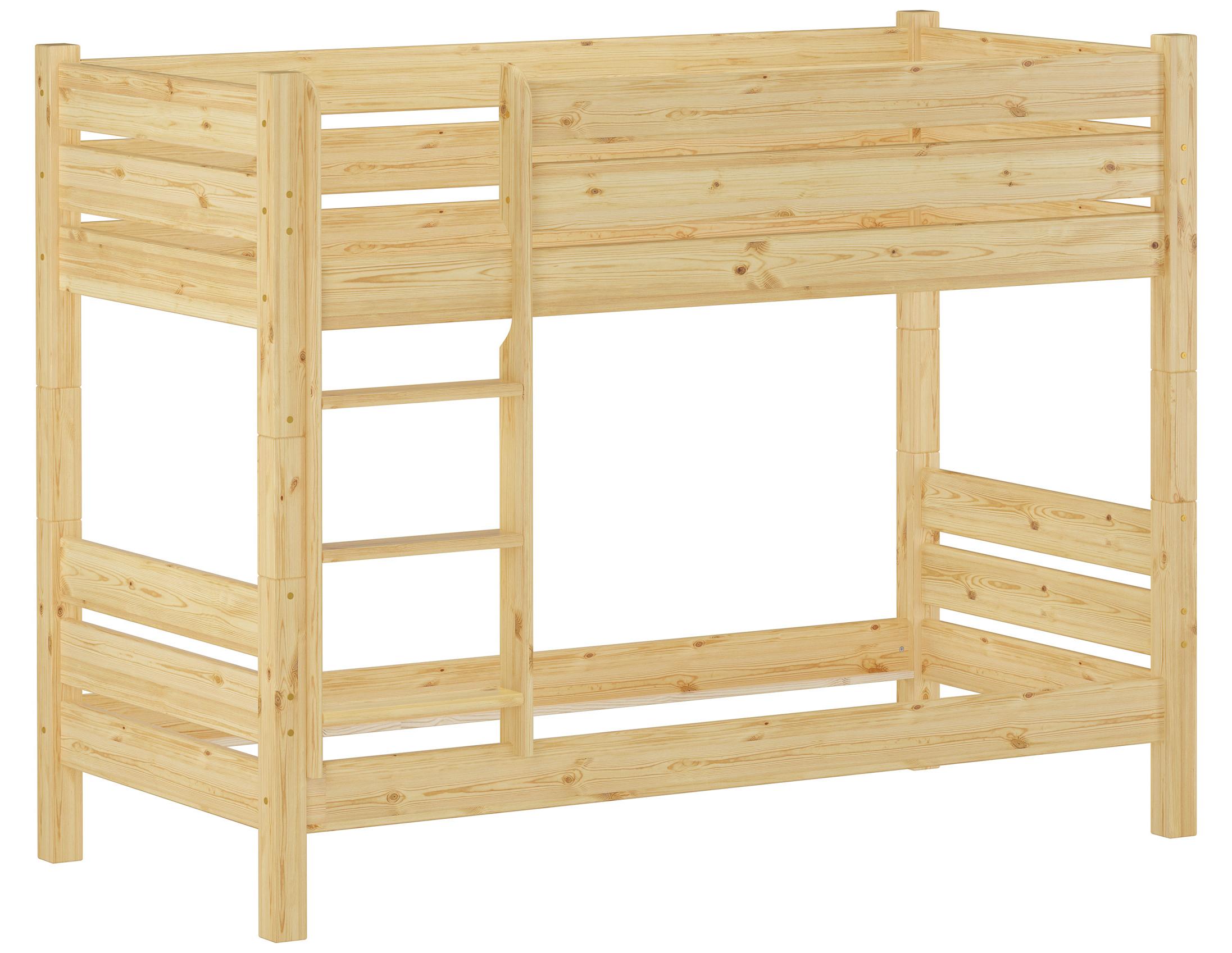 Teilbares Stockbett massiv Kiefer 90x200 Etagenbett Nische 80 cm Zubehör wählbar V-60.16-09T80ohne Zubehör