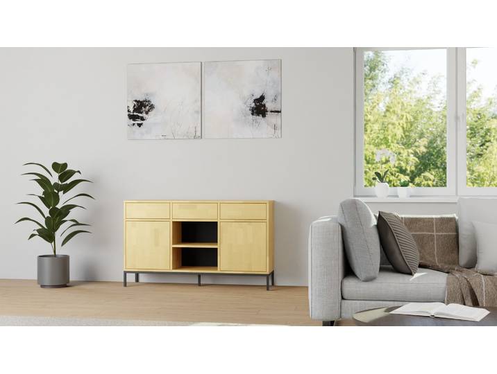 Stylishes Sideboard aus Buche Buche Natur geölt