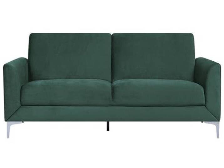 Beliani Trendy Sofa 3er Sitzer Samtstoff grün Fenes