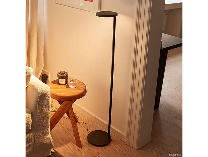 Oblique F Stehleuchte 2700K Matt Anthracite - Flos Oblique Floor Flos Architectural - Wohnzimmer - Metall - Einflammig