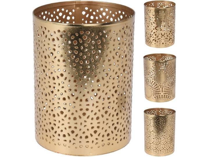 Windlicht PEPE 7.5 cm x 10 cm Eisen goldfarben