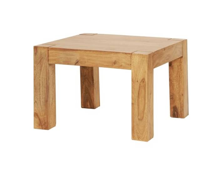 FineBuy Couchtisch 60x60x40 cm Akazie Massivholz Quadratisch Braun kleiner Wohnzimmertisch aus Echtholz, Sofatisch handgefertigt, jedes Stück ein Unikat, warme Maserung