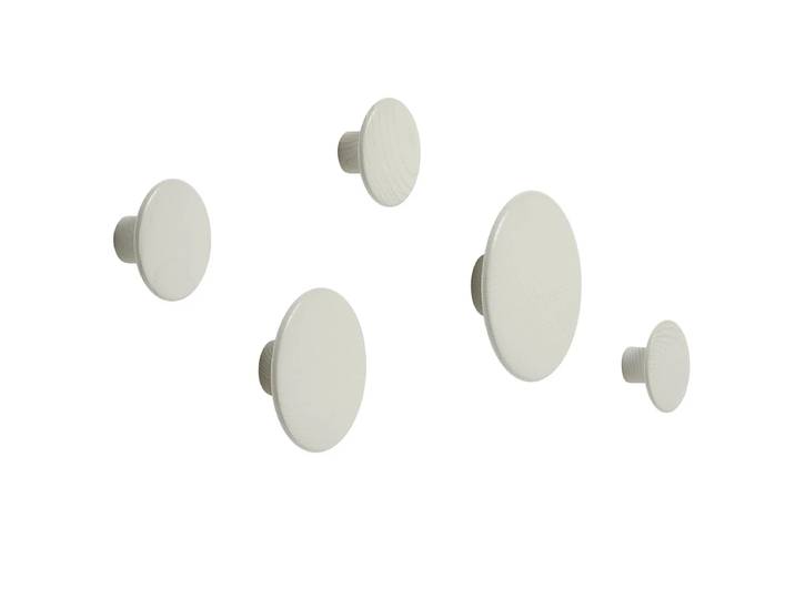 Muuto - Wandhaken 'The Dots' 5er-Set, off-white